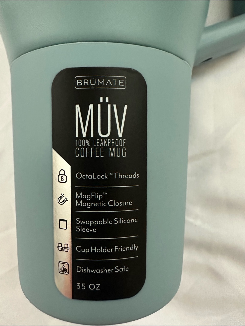 BrüMate Müv 35oz Leakproof Coffee Mug Mist Handle Cup Holder Friendly NWT - Picture 3 of 11